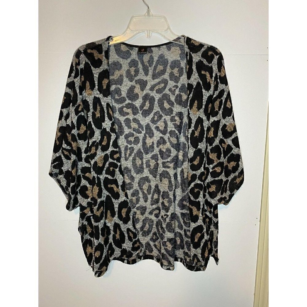 I Joah Animal Print Open Front Kimono Cardigan Top Cover Size Small EUC